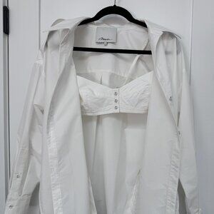 3.1 PHILLIP LIM Cotton-blend poplin bralette and shirt set NWOT Size 4